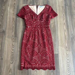 Elegant Red Lace Dress